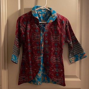 Reversible cardigan batik